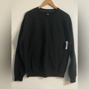 Athletic Works Men's  black Crewneck sweatshirt pull over long sleeves raglan. M